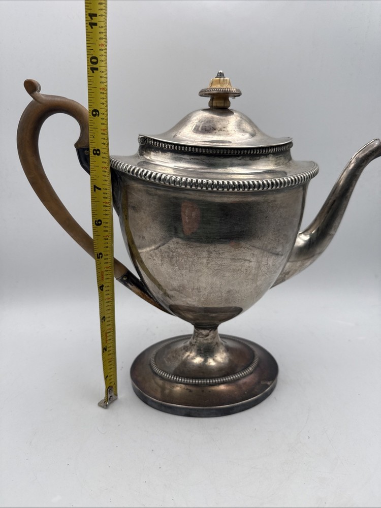 Vintage Silver And Copper Large Teapot