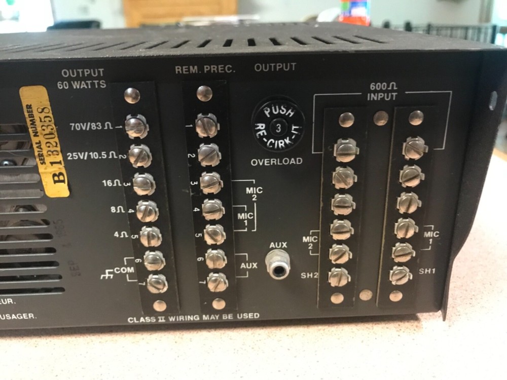 Dukane 60 Model 1A1360 PA / Microphone Amplifier Tested