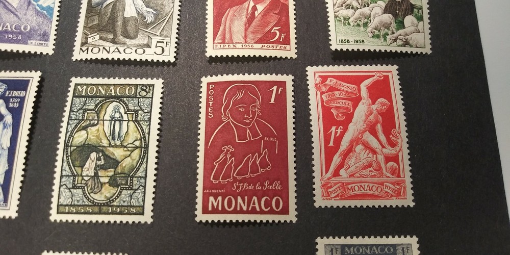 Monaco Postage - 19 Mint stamps - very nice condition - some previously hinged 