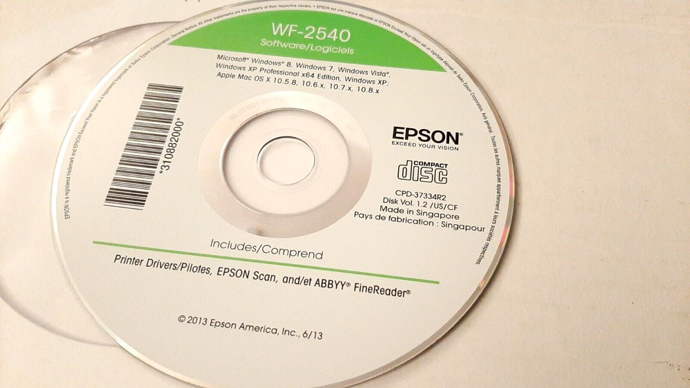 EPSON WORKFORCE WF-2540 SOFTWARE CD