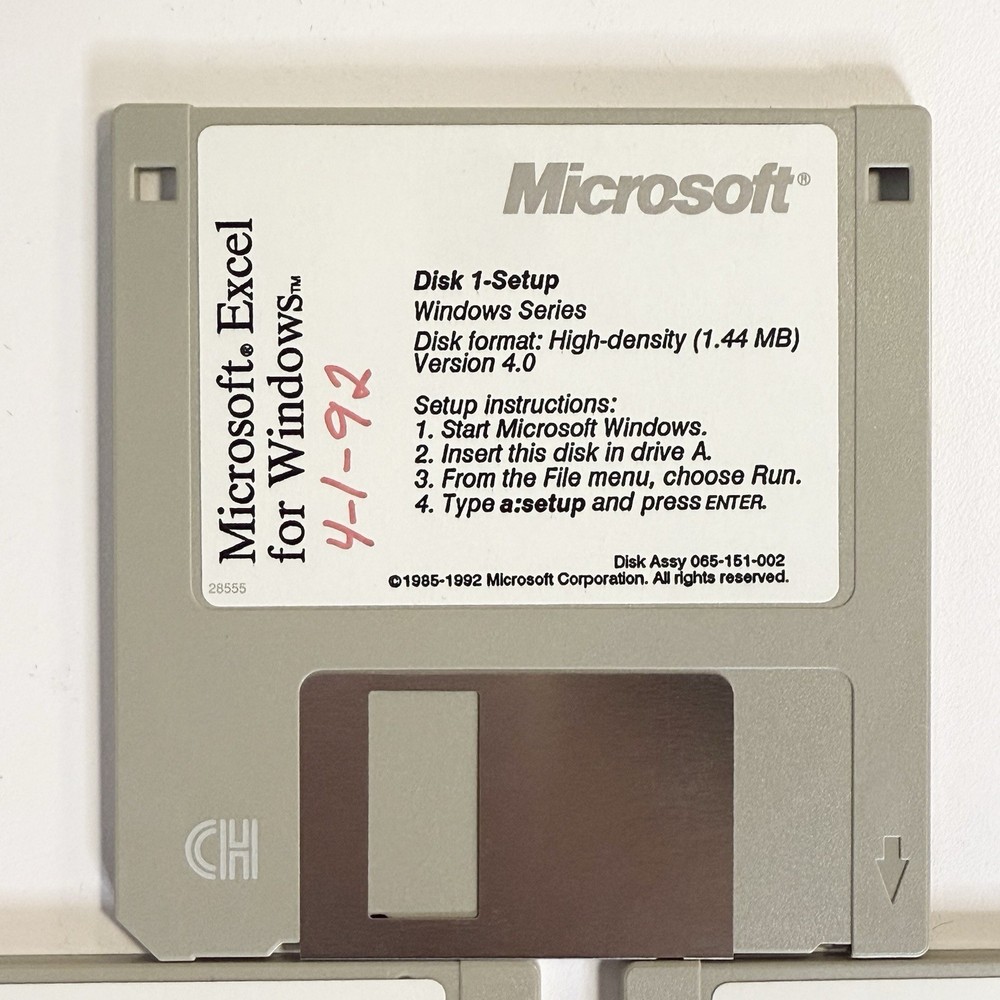 Microsoft Excel for Windows 4.0 Upgrade Version 3.0 Vintage Software READ ALL