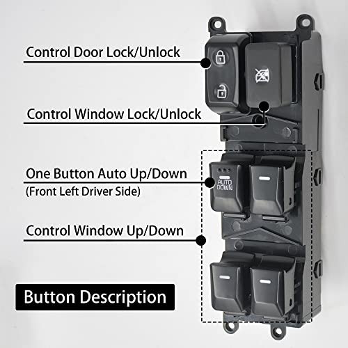 Power Window Switch for Kia Forte 2014 2015 2016 2017 2018 Master 93570-B5000