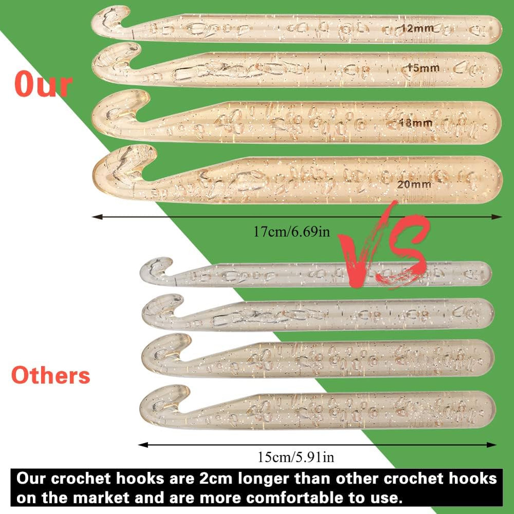 116PCS Crochet Hooks Set Ergonomic Kit with Case DIY Tools for Beginners