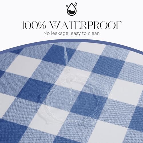 Rectangle Vinyl Tablecloth, 100% Waterproof 54" x 120" (Rectangular) Blue