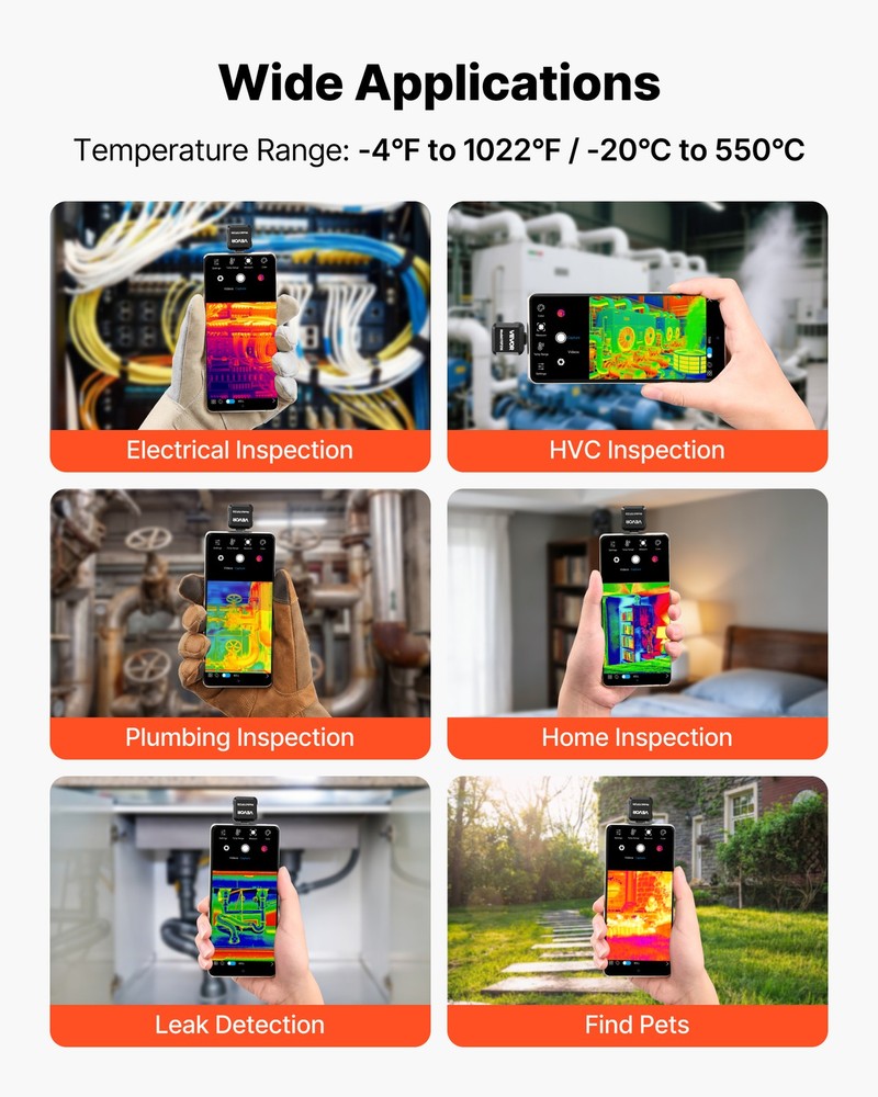 VEVOR Thermal Imaging Camera for Android 512x384 Super Resolution Thermal Imager
