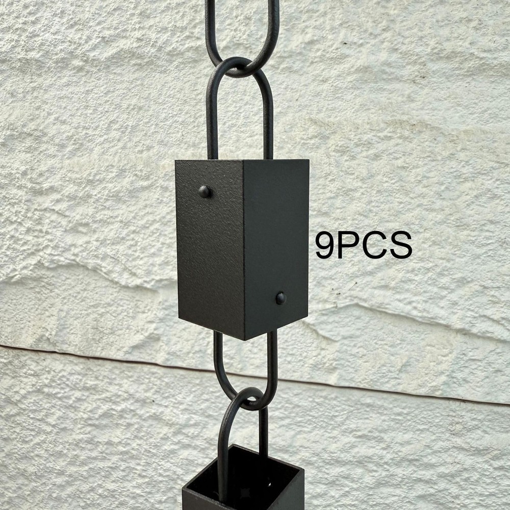 Rain Chain for Gutter Replace Gutter Downspout Square Cups Metal for Divert