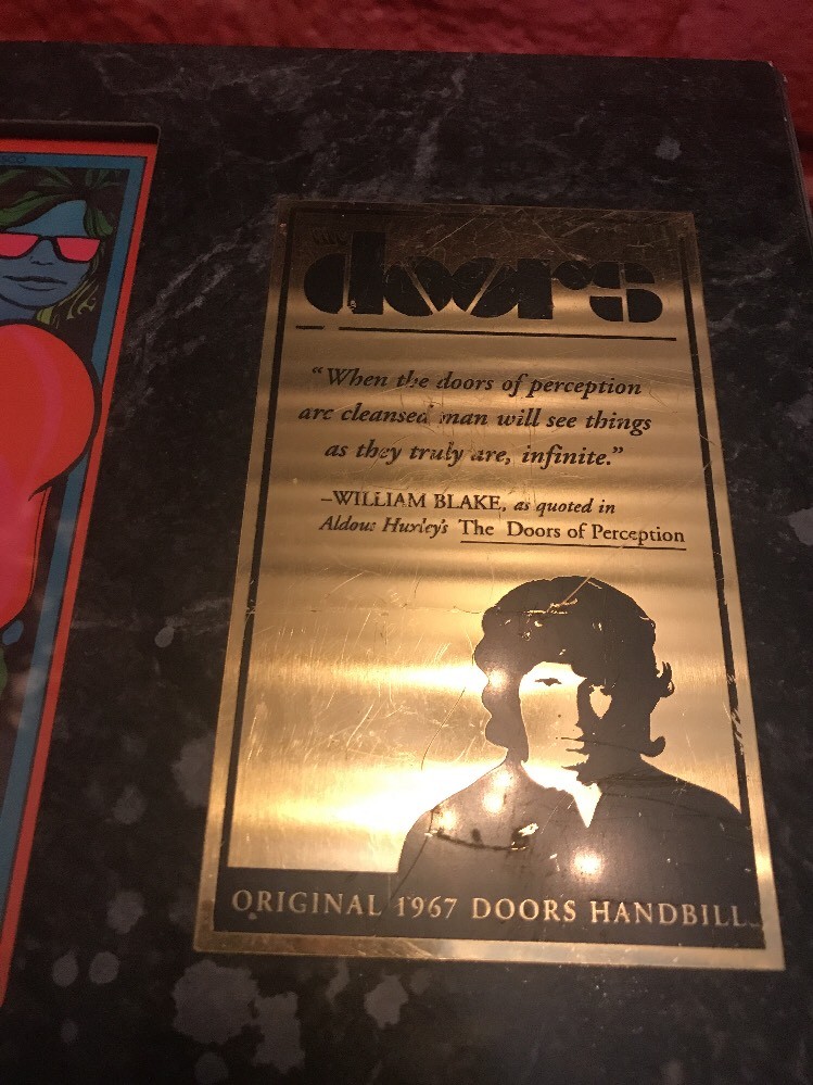 The Doors Procol Harum Original 1967 Concert Handbill on plaque B7