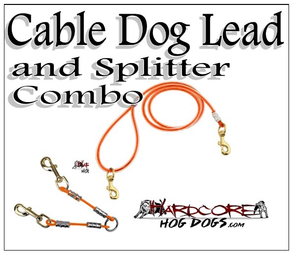 Basic Cable Dog Lead w/ Coupler Splitter COMBO Lead & 2 dog splitter pack.