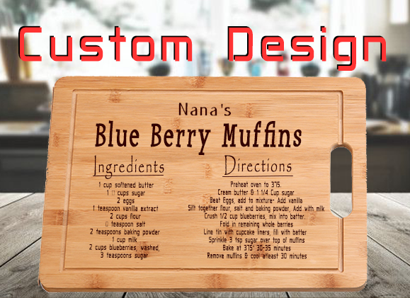 Recipe Cutting Board Personalized Engraved | Custom Gift |Kitchen Decor Memorial