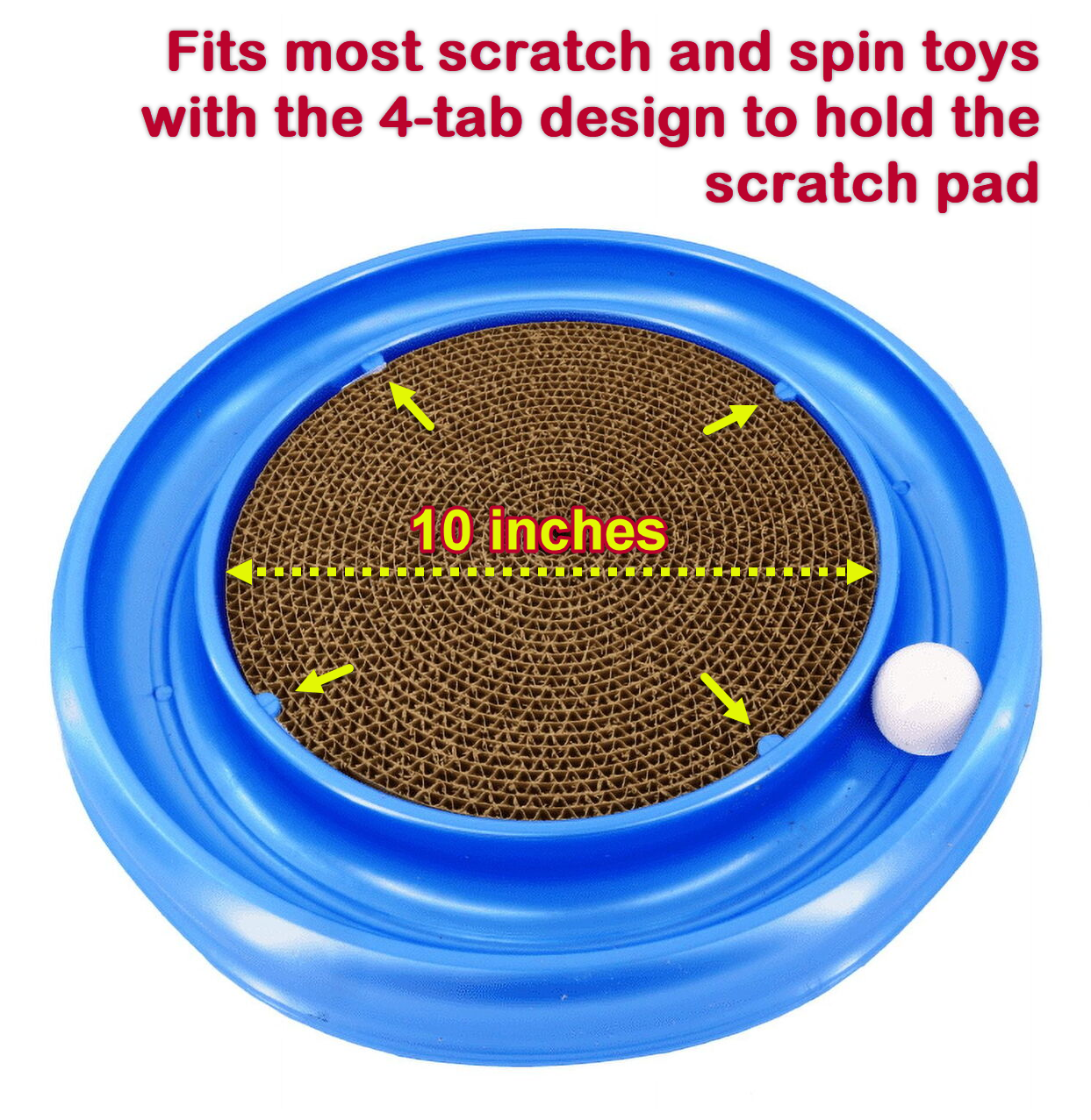 3 pk Replacement Scratch Pads for Bergan Turbo Scratcher & Star Chaser Cat Toys