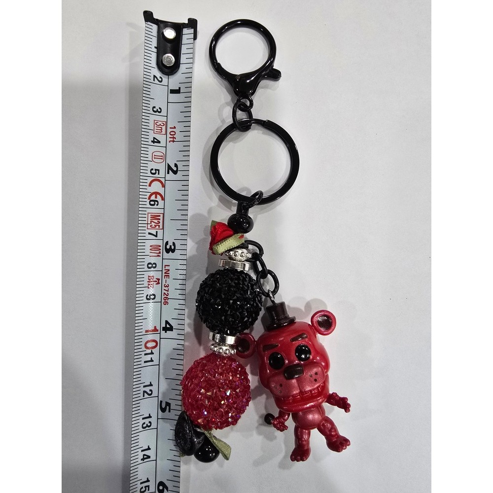 Handmade Reworked Mini Vinyl Figure Beaded Keychain