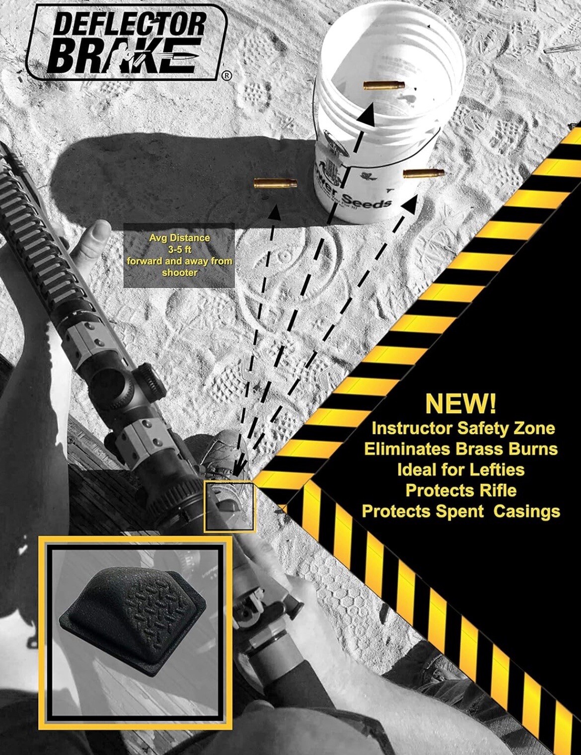 Deflector Brake 2 Pack: Guides Spent Brass into Pile, Protects Rifle Paint