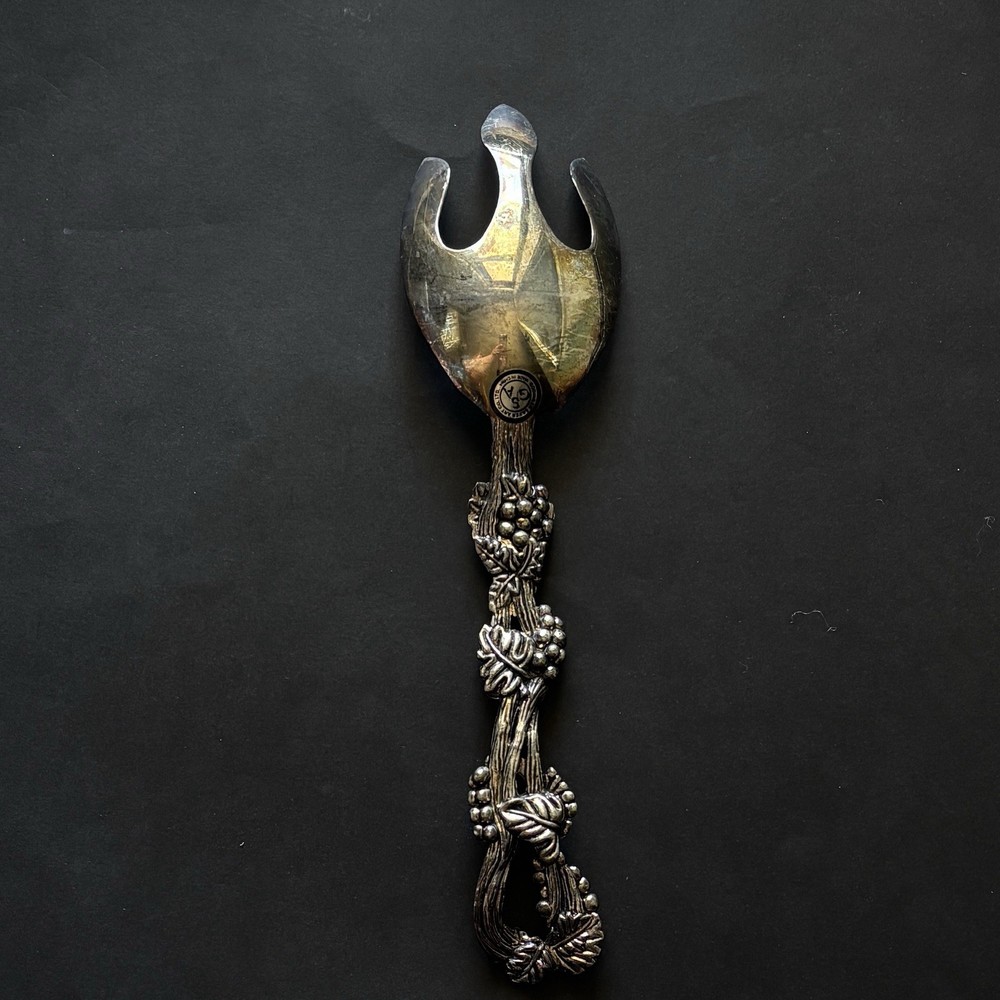 Godinger Silver Art Co Grape Vine Hostess Serving Set 4pc Sticker Patina VTG