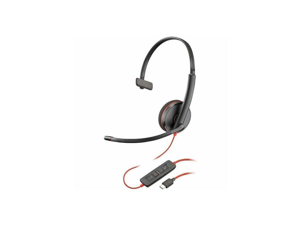 Poly Blackwire 3210 Headset - Mono - USB Type C, Mini-phone (3.5mm) - Wired -