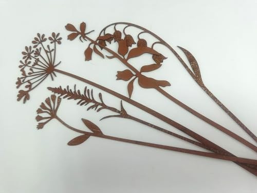 Retro-Style Metal Garden Stakes – Elegant Floral Decor for Outdoor Spaces,