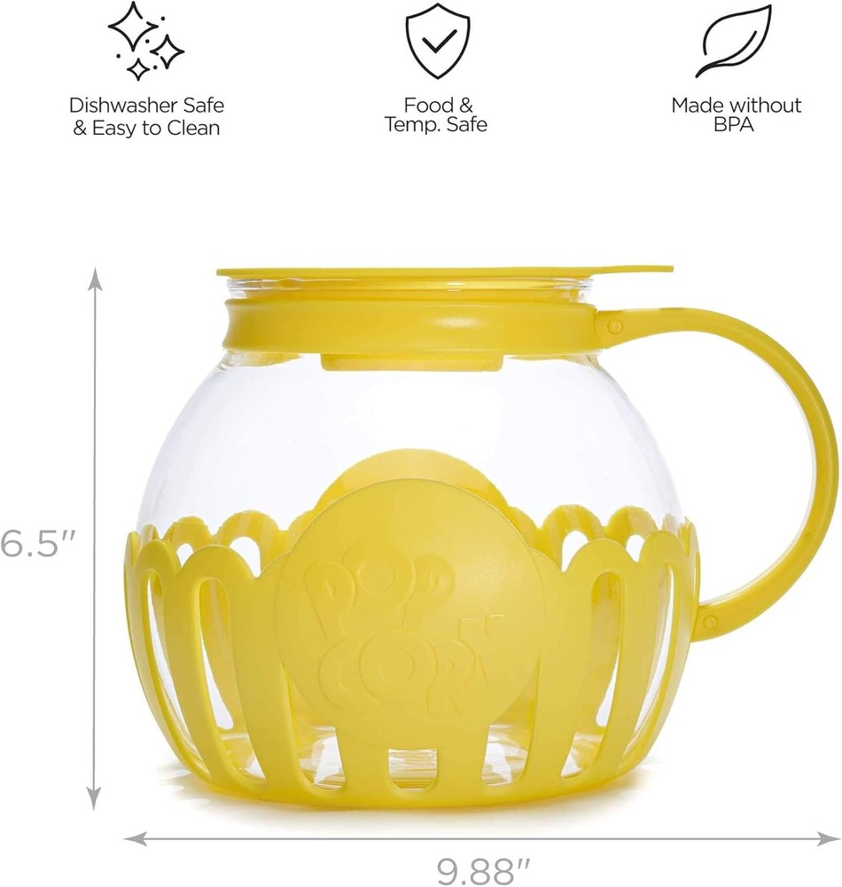 Ecolution Patented Micro-Pop Microwave Popcorn 3-Quart Family Size, Yellow
