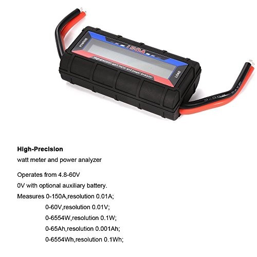Power Analyzer, High Precision RC Watt Meter with Digital LCD Screen 150 Amps