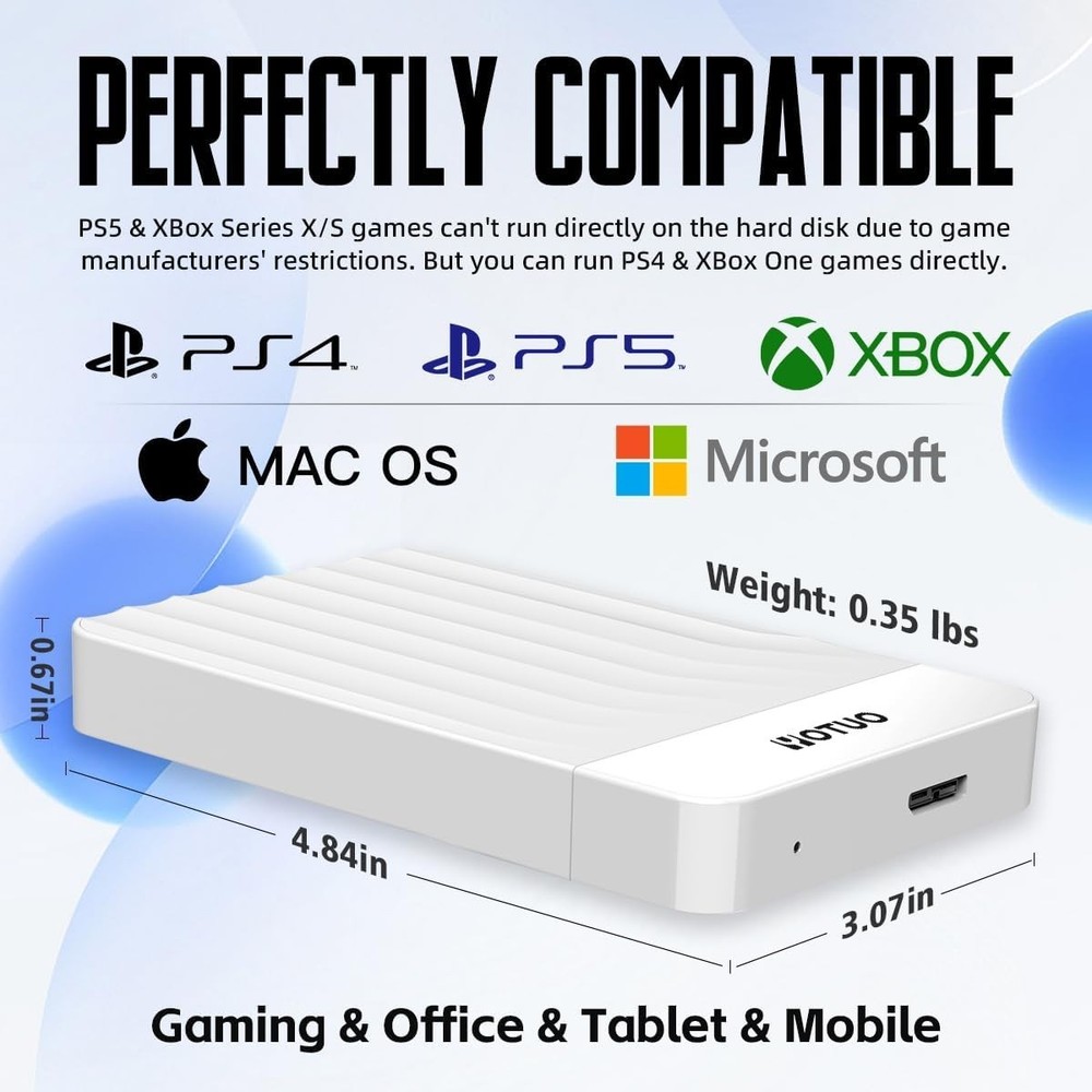Durable 320GB External Storage for Laptops, PCs & Gaming - USB 3.0 Ready