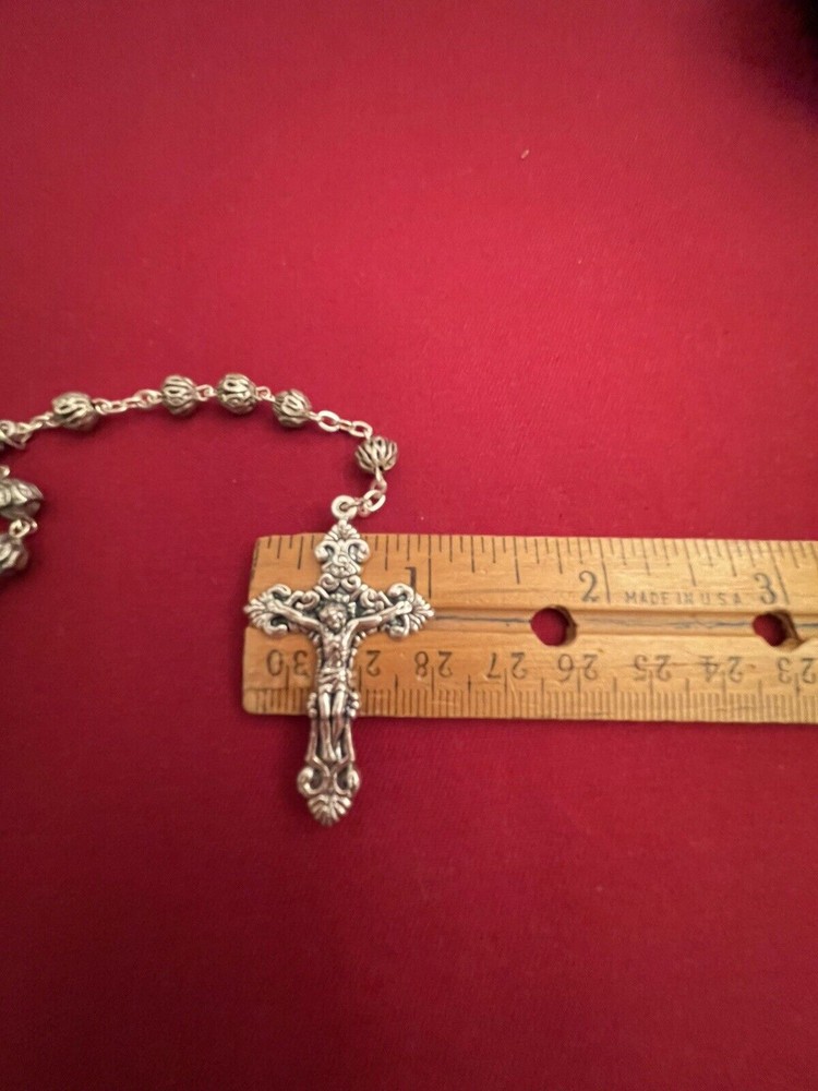 Antique Sterling Silver Rosary By Ave Maria LD157