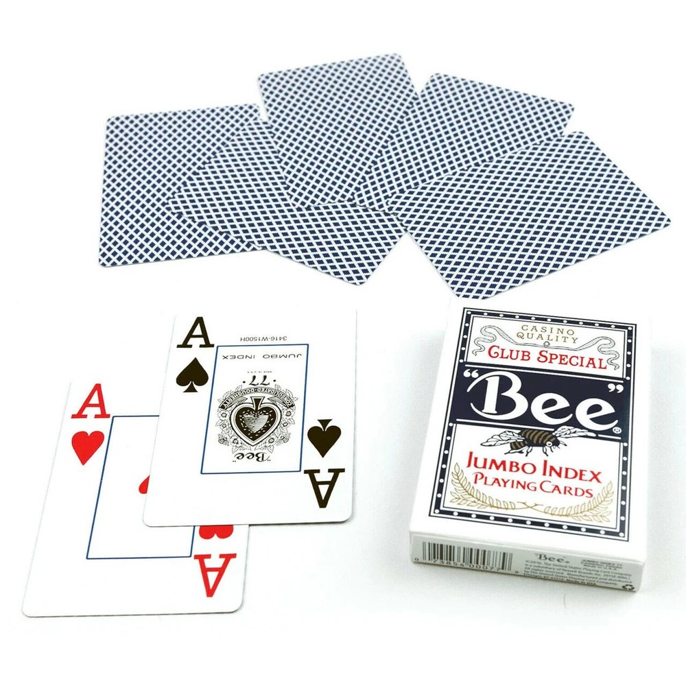 "Bee" Diamond® Back - Jumbo Index Playing Cards, Single Deck (Blue), *NEW*