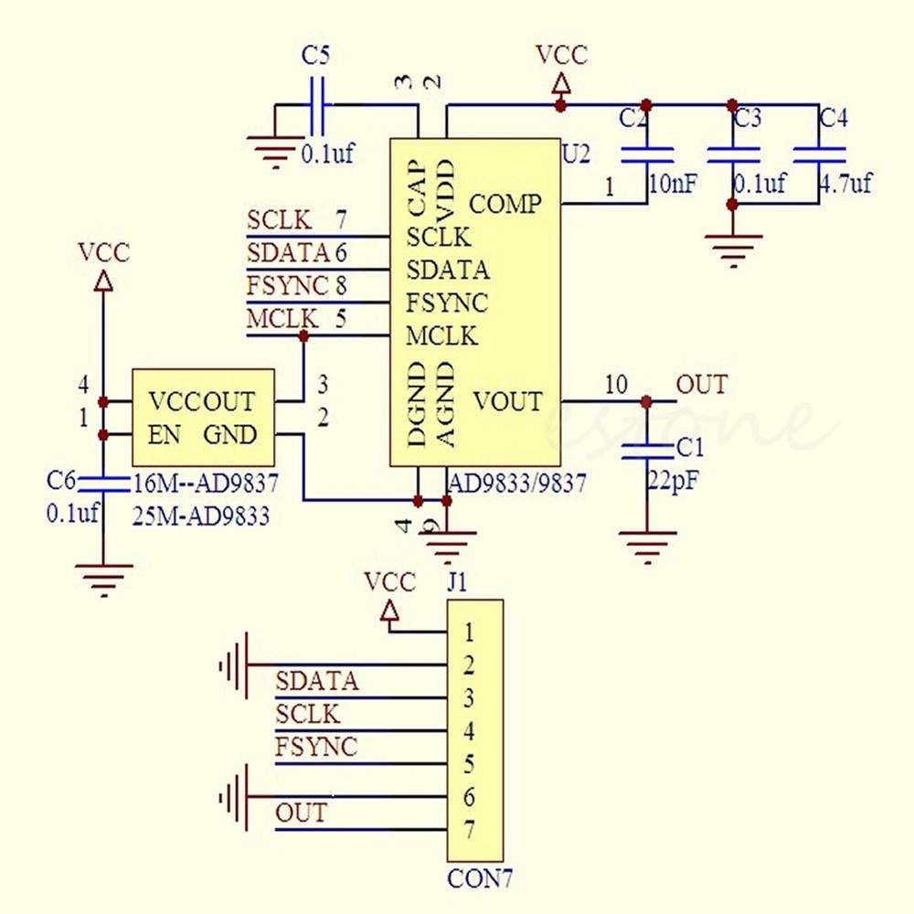AD9833 DDS Signal Generator Module Programmable Microprocessors Sine Square Wave