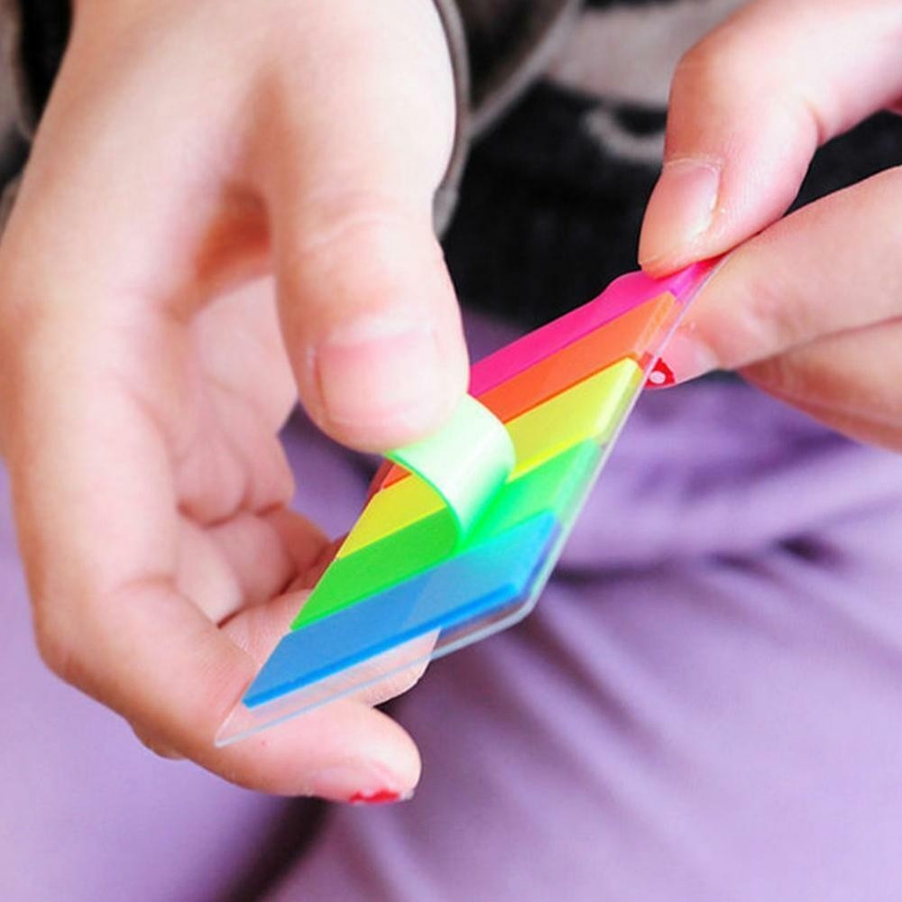 100Pcs Fluorescence Sticky Notes Memo Flags Bookmark Sticker NEW