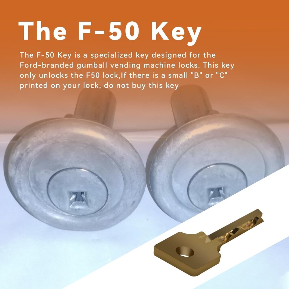 F-50 Key Compatible with Ford Vending Bottom Machine Lock -1PCS