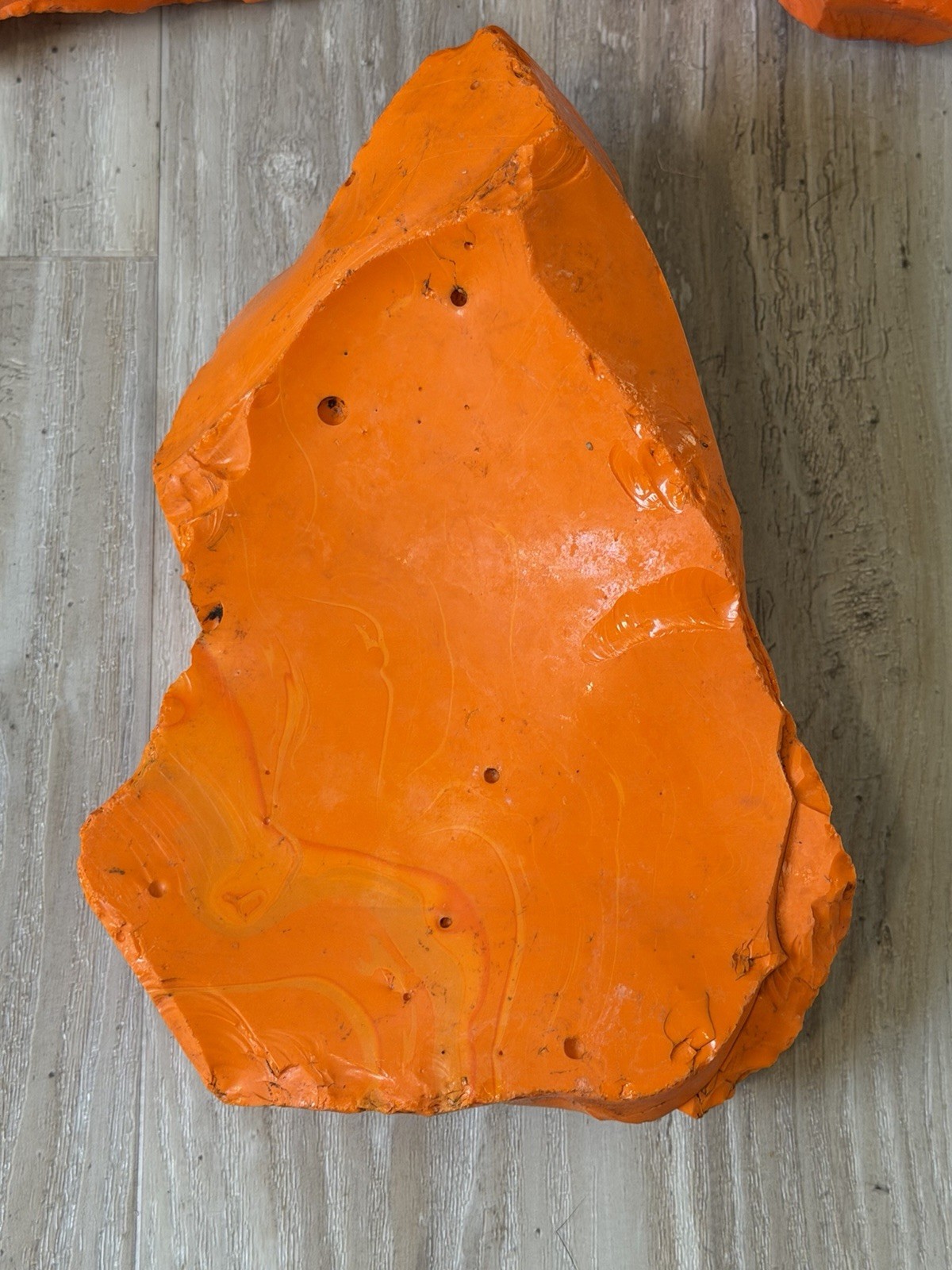 3pc Glass Rock Slag Opaque Fire Orange 6.39lbs TOTAL Rocks Landscape Aquarium