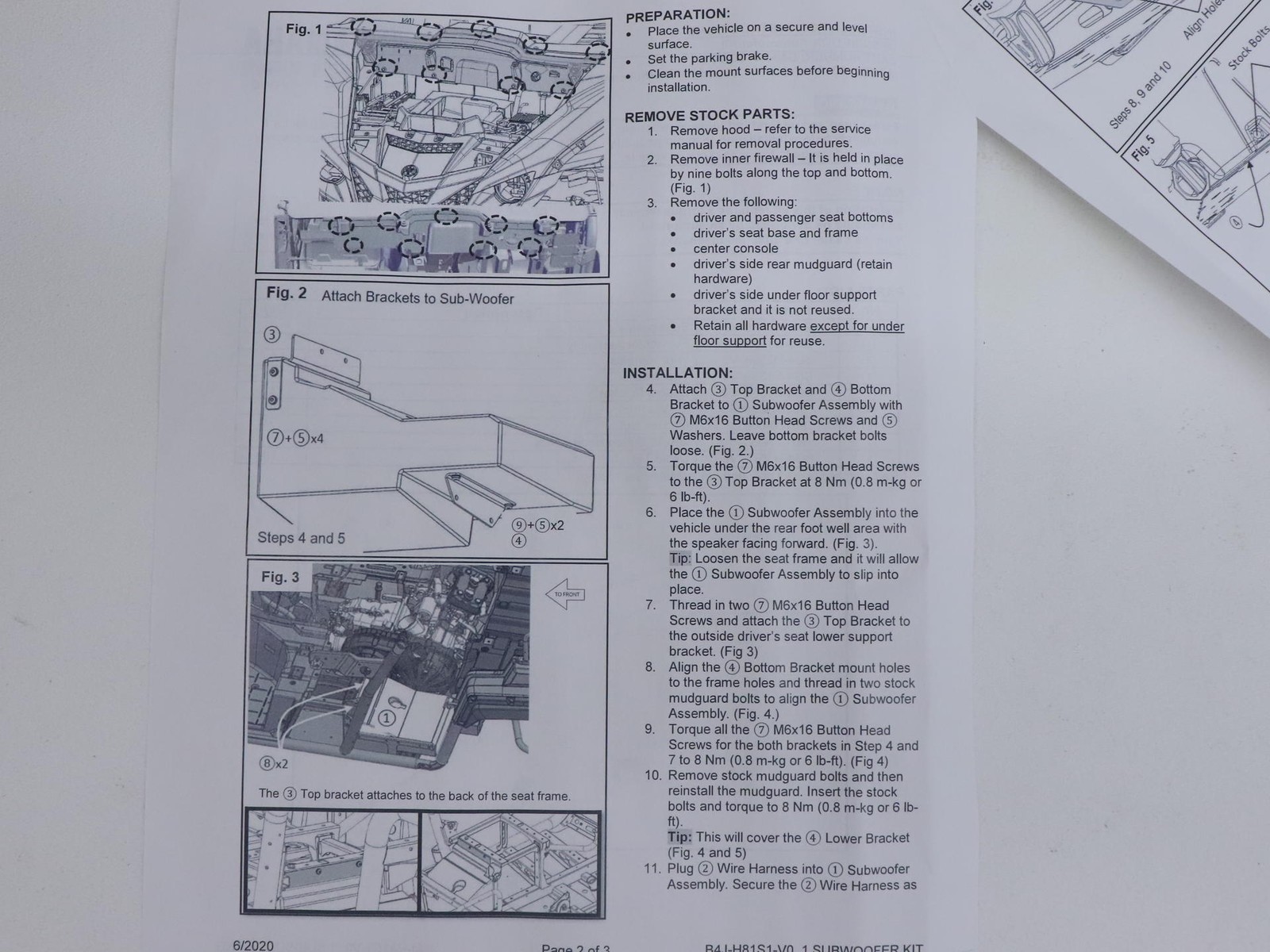 OPEN BOX - OEM Yamaha 8" Sub Sub Woofer 200w - Wolverine RMAX - B4J-H81S0-V0-00