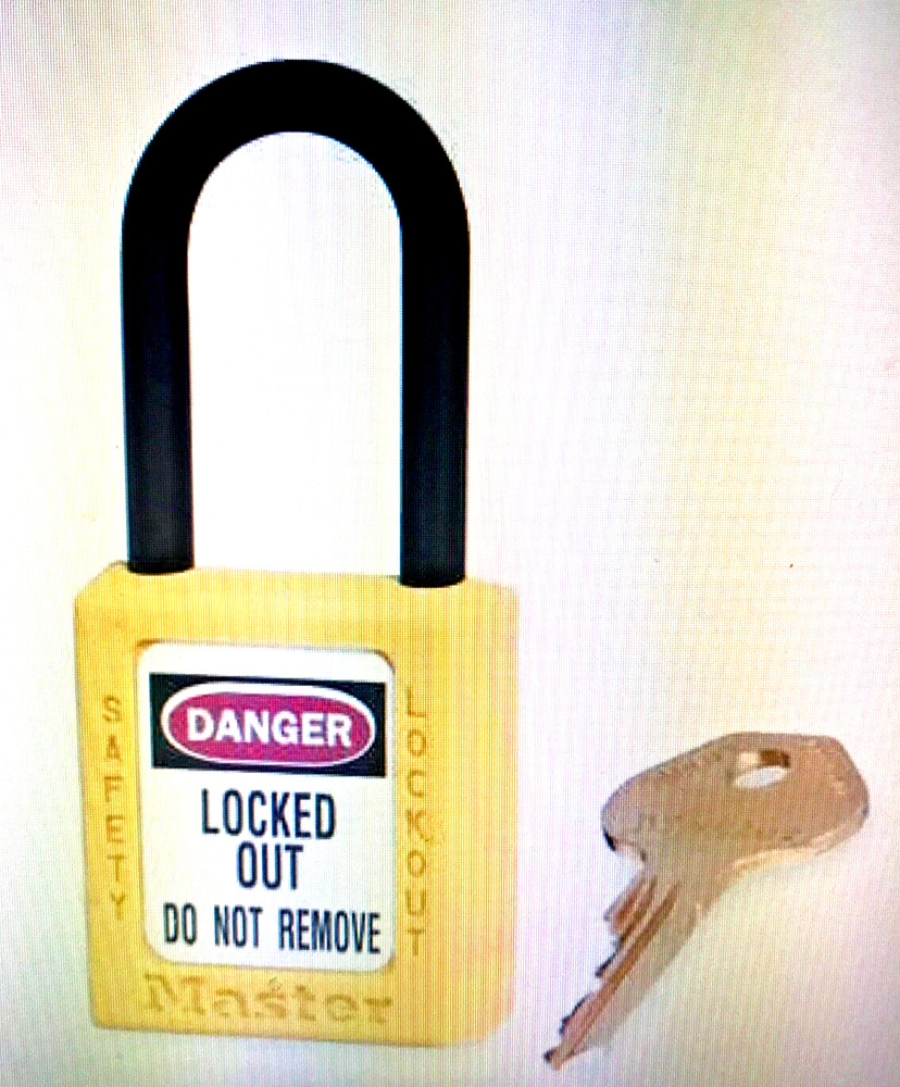 MASTER LOCK 406YLW Lockout Padlock, Keyed Diff., Yellow, 1-3/4"H - NIB