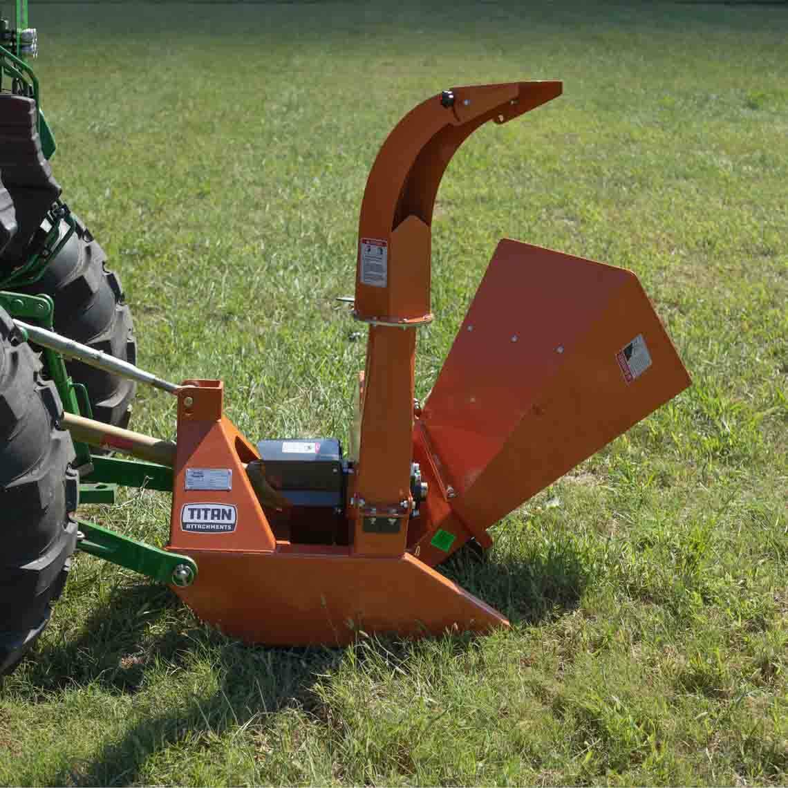 Titan Attachments 3 point PTO Driven 4"x 10" Wood Chipper Shredder Mulcher