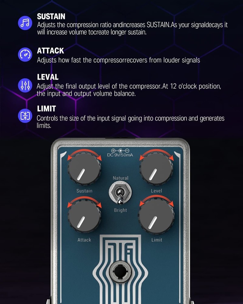 Effector Compressor Compresses excessive input signal Maintains original sound