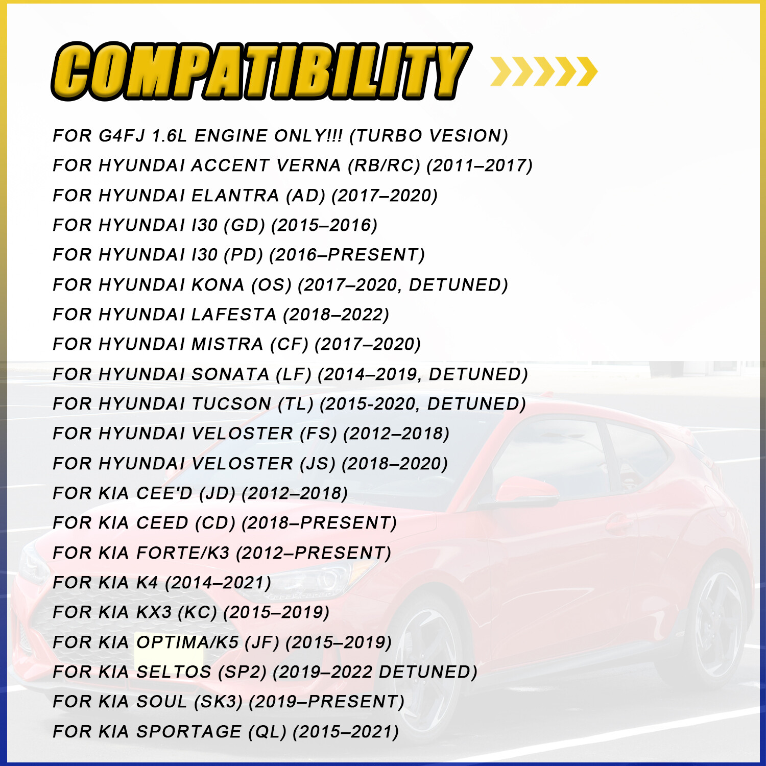 For Kia Elantra 2016-2018 Hyundai Tucson Engine Motor 1.6L L4 Turbo G4FJ T-GDI