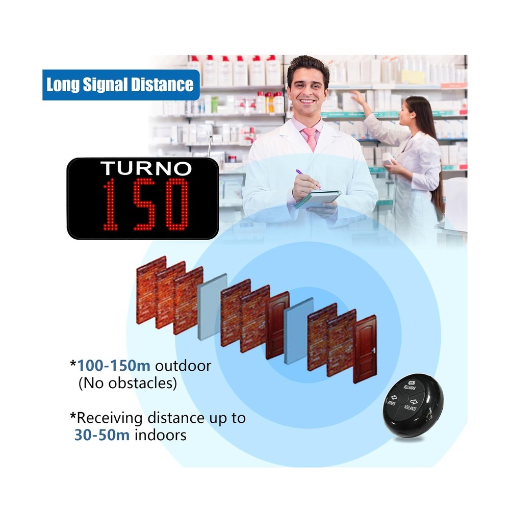 Take a Number System Waiting Number System Queue Wireless Calling System with...