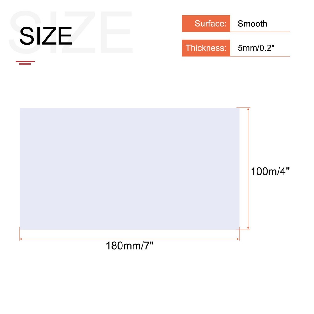 White ABS Plastic Sheet 7x4x0.2" for Building Model, Panel