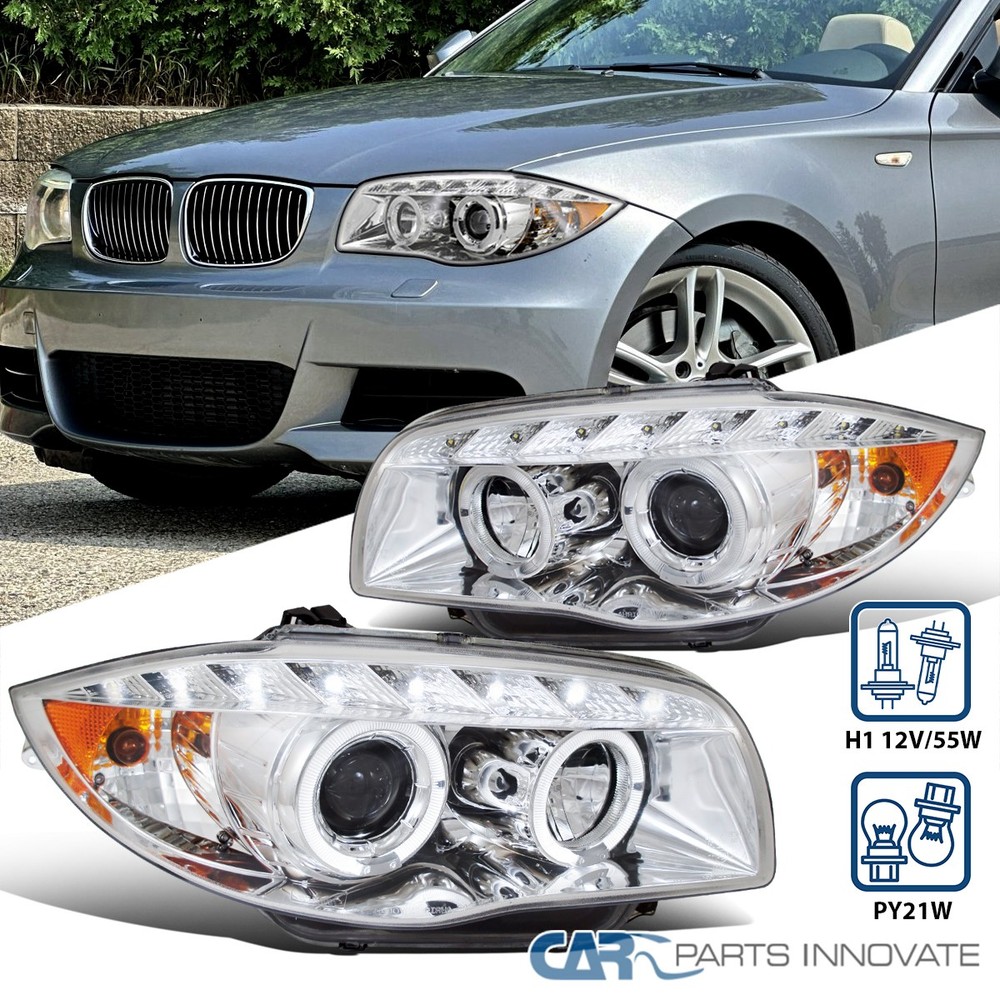 Fits BMW 04-11 E87 07-11 E81 07-13 E82 E88 LED Dual Halo Projector Headlights