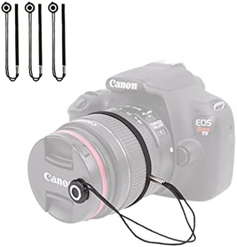Camera Lens Cap Leash with Elastic String, Compatible with Universal DSLR SLR Ev