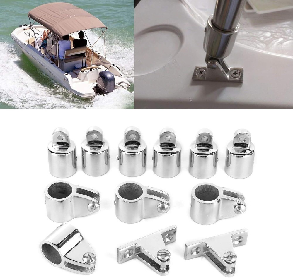 7/8" Eye End Cap Bimini Top Fitting Boat Deck Hinges Jaw Slide Stainless Steel