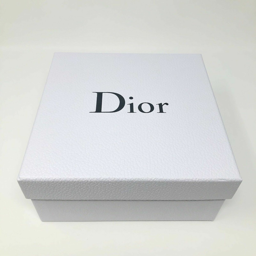 DIOR gray logo white textured square Gift nesting Box Empty storage set lot x 2