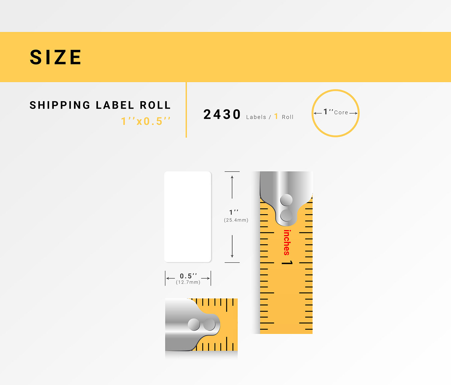ZEBRA / ELTRON 1x0.5 (1" x 1/2") Direct Thermal Labels - (1) Roll of 2430
