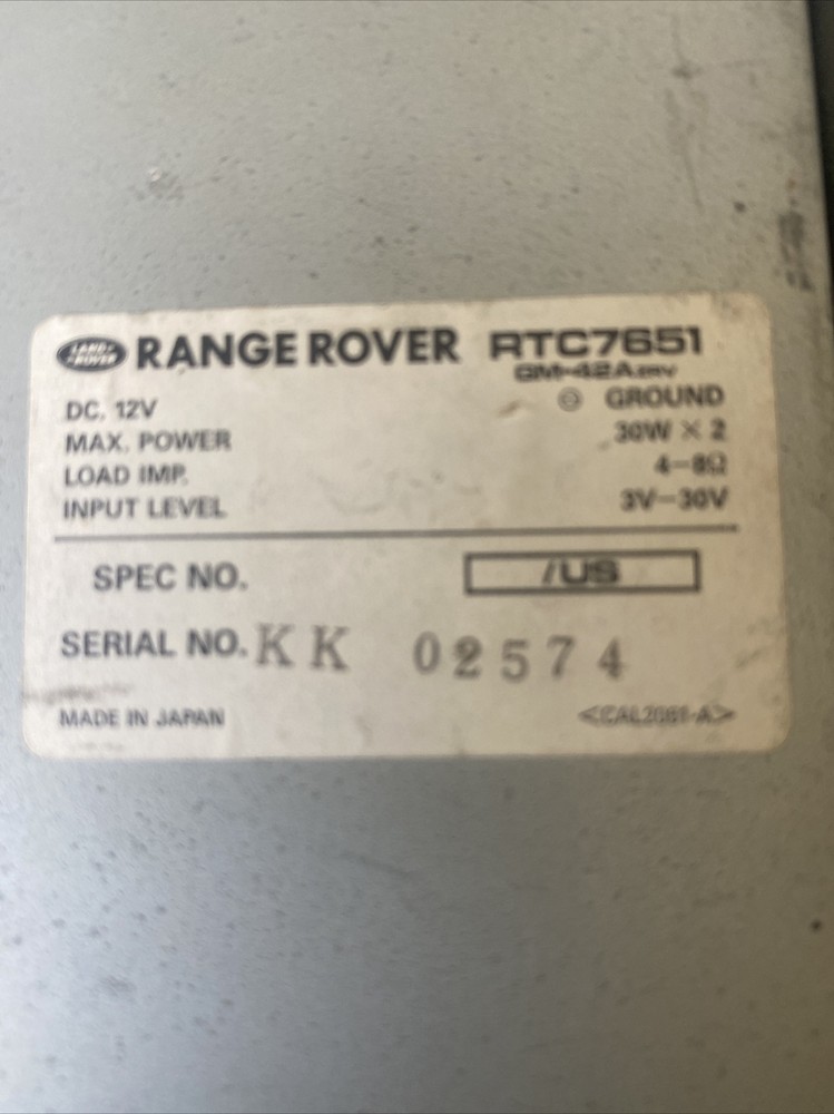 Range Rover Classic Amplifier 87-92 RTC7651 OEM