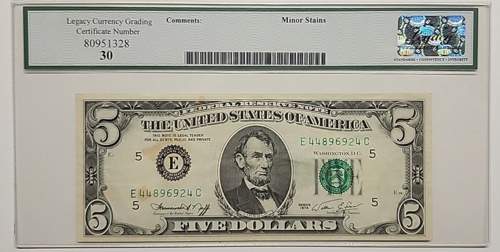 FACE TO BACK OFFSET ERROR STAINS 19574 5$ LEGACY30 6924C