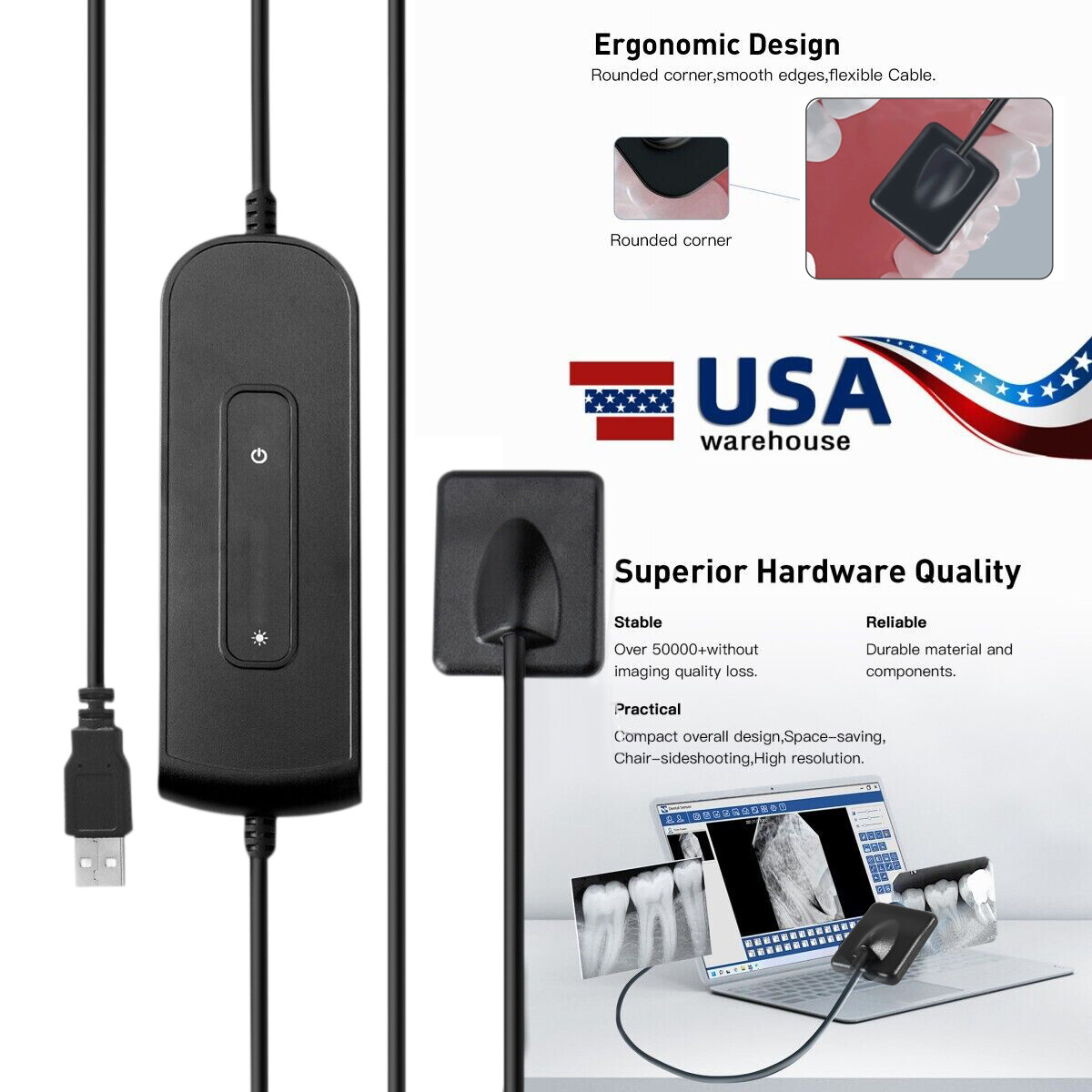 Soft Dental Digital Rayos X Sensor Intra-oral Imaging System 1.5 for Adults