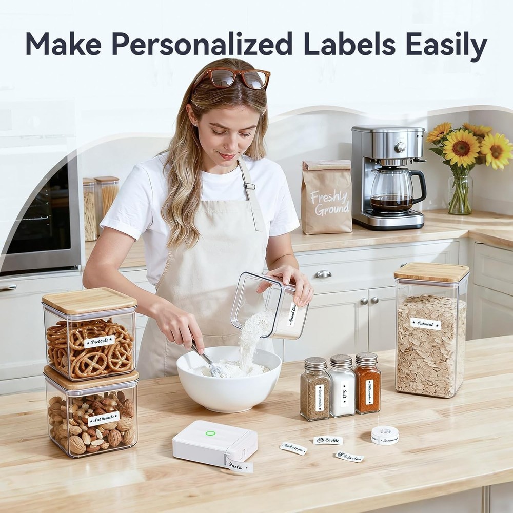 D110 Mini Label Maker: 203 DPI Bluetooth Thermal Printer for Effortless Labeling