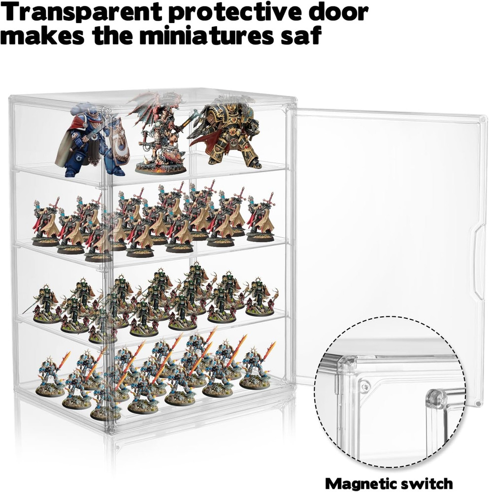 Stackable Acrylic Miniature Storage Case for Warhammer 40K Collectibles
