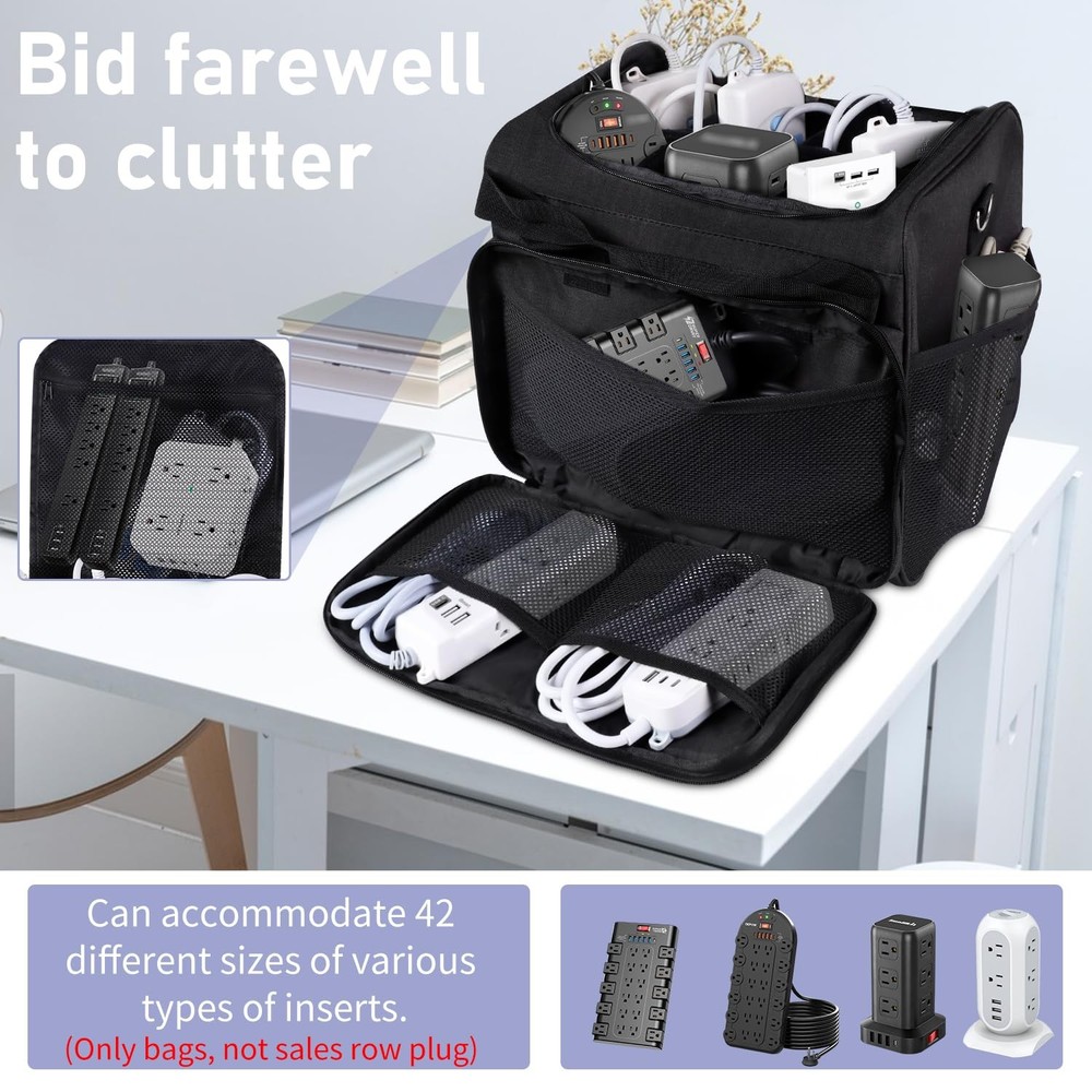 Cable Organizer Bag,Cable Management Box Cord Organizer Case,Electronics Cord...