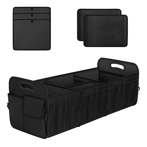 Large Capacity Trunk Organizer, Waterproof Car Accessory, Extra Large Black