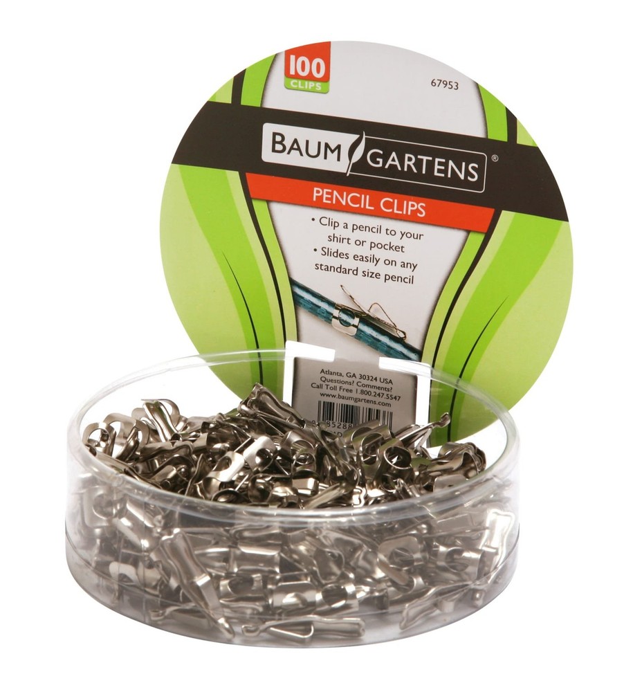 Pencil Clips 100 Pack Chrome (67953)