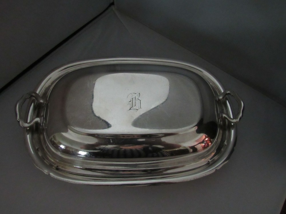 Reed and Barton Silver Plate Covered Dish – Monogrammed “B”