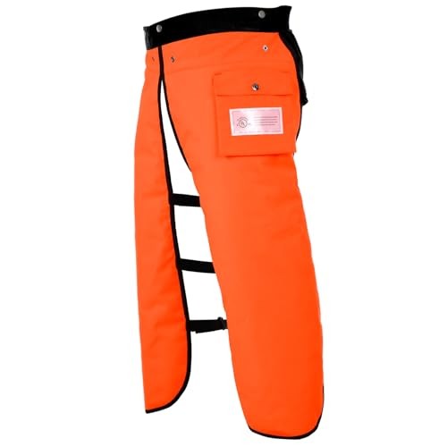 Chainsaw Chaps Apron Wrap, 8 Layers Chainsaw Pants with Medium Orange